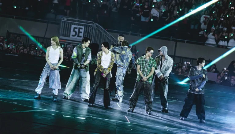 BTS performs at Soldier Field in Chicago during the Arirang World Tour before a sold-out crowd