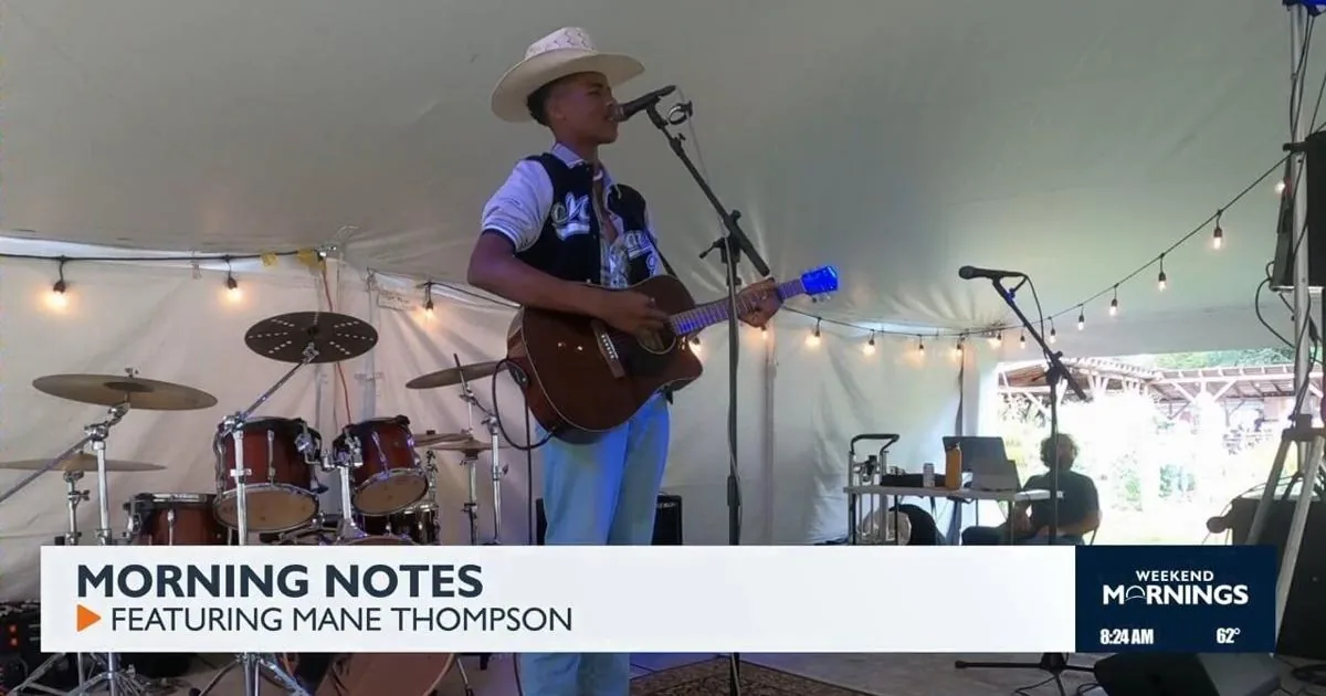 Teen country singer Mane Thompson on stage at the Crystal Grand Music Theatre in Wisconsin Dells