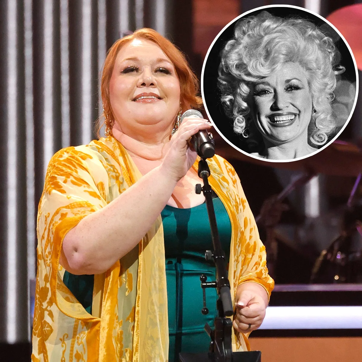 Dolly Parton smiling in a performance setting as tributes continue after her death