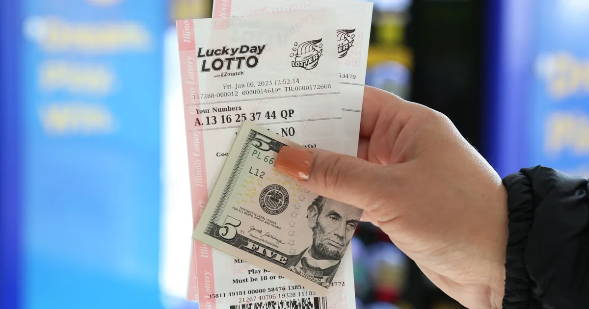 Illinois Lottery Lucky Day Lotto ticket information with winning numbers and jackpot amount