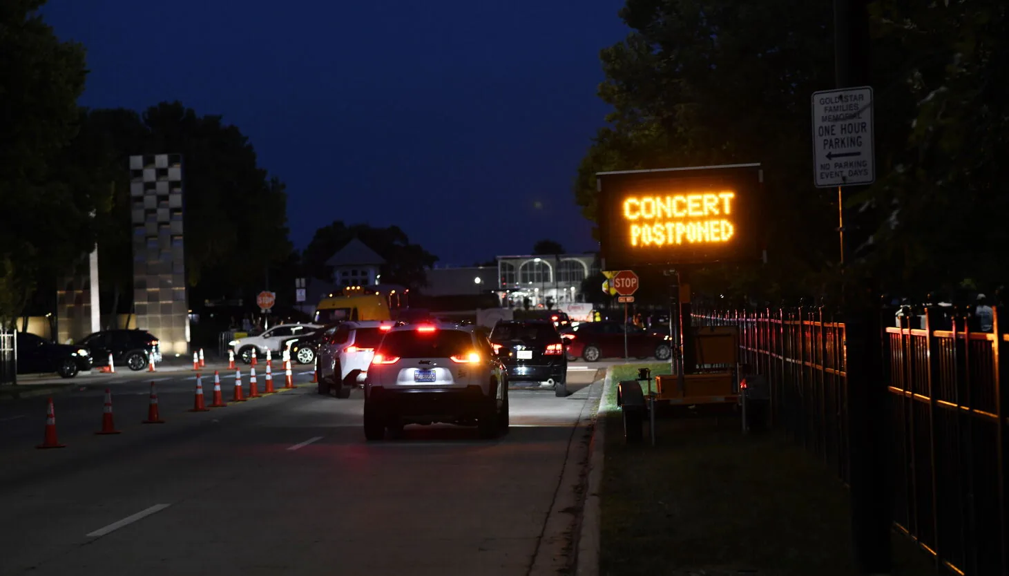 Fans outside Huntington Bank Pavilion after Chief Keef's Chicago concert was postponed