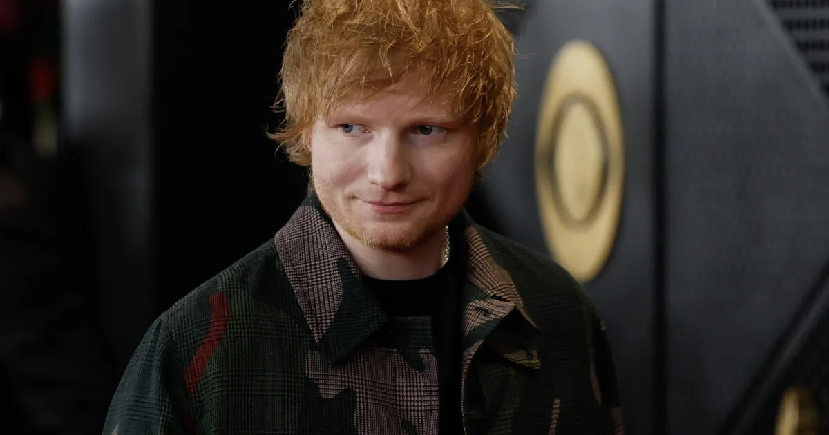 Ed Sheeran performing on stage during the Loop tour