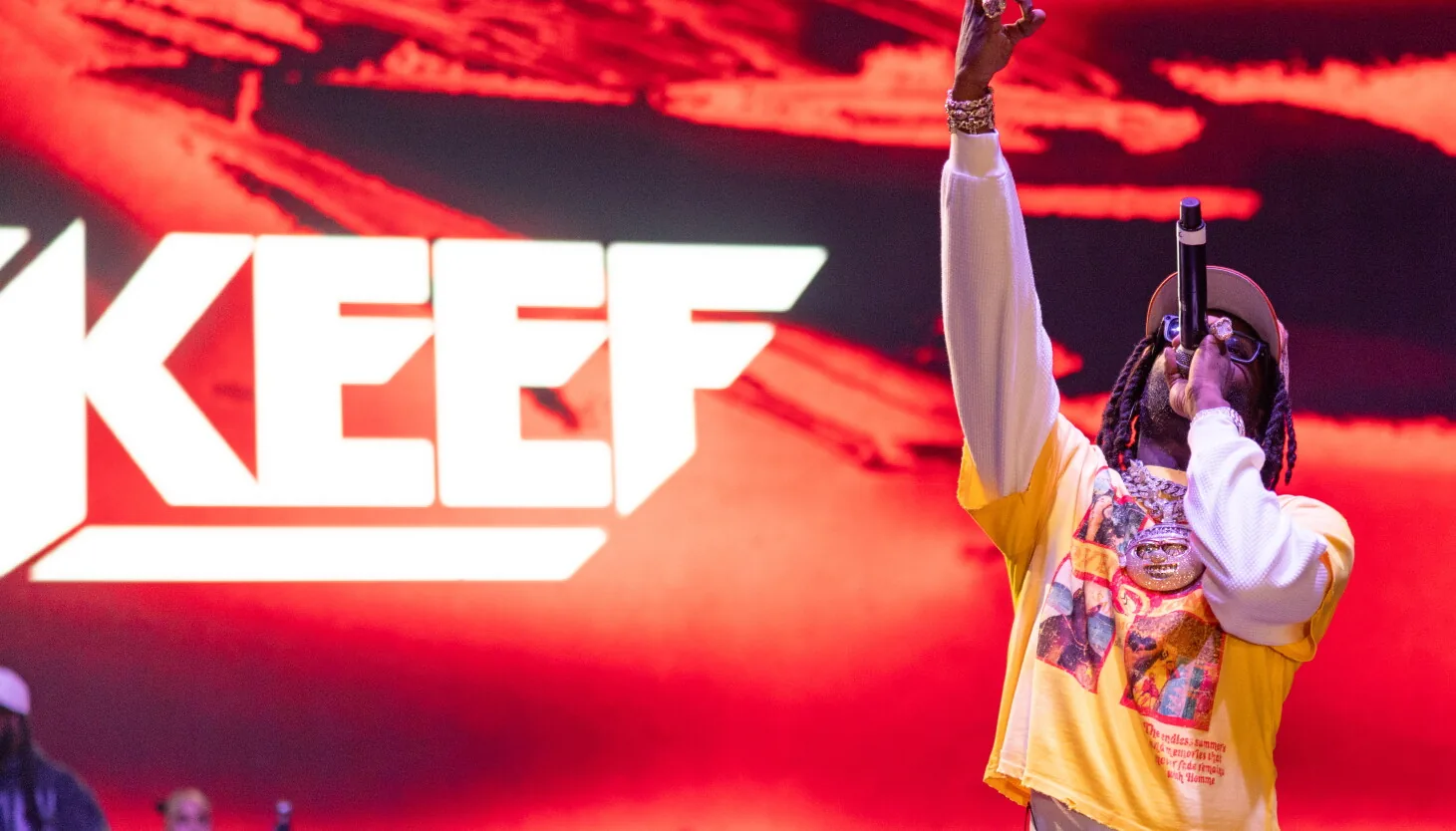 Chief Keef performs at Huntington Bank Pavilion with a live band and guests onstage