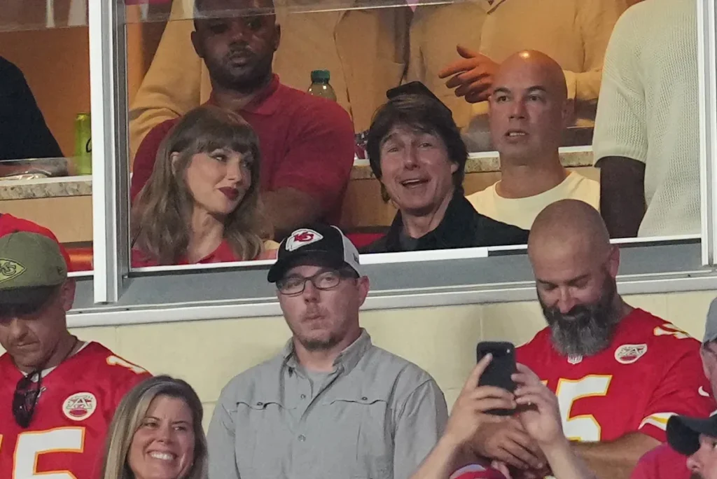 Taylor Swift Attends Chiefs Colts Sunday Night Football Game and Celebrates Travis Kelce Touchdown as Cameras Catch Her in Arrowhead Suite With Her Parents