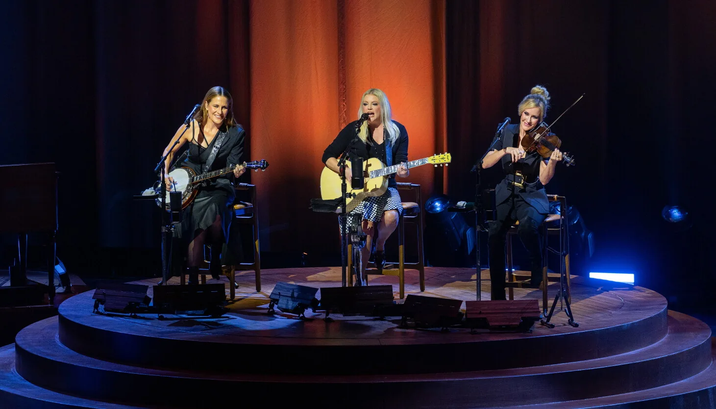 The Chicks perform onstage at the Auditorium Theatre during their Taking the Long Way anniversary tour
